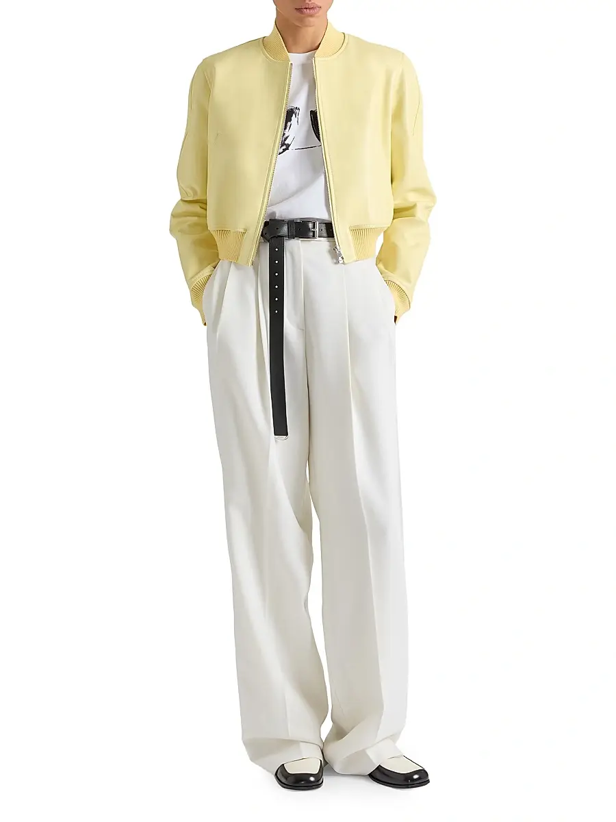 Givenchy Women's Bomber in Nappa Leather - Pale Yellow | Thumbnail 2