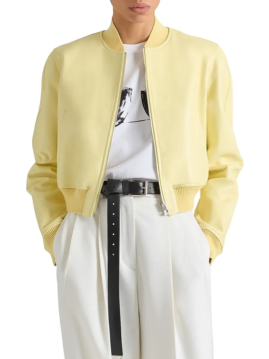 Givenchy Women's Bomber in Nappa Leather - Pale Yellow | Thumbnail 3