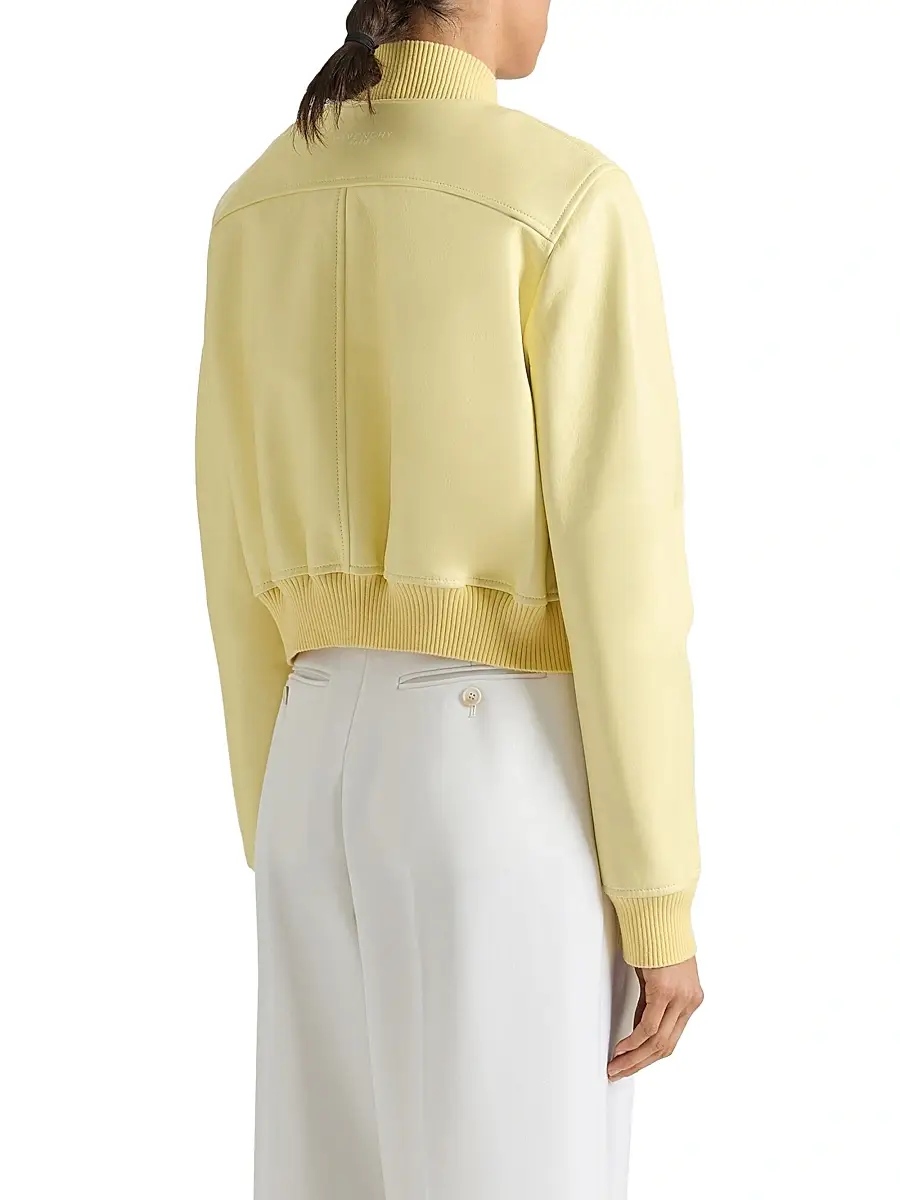 Givenchy Women's Bomber in Nappa Leather - Pale Yellow | Thumbnail 4