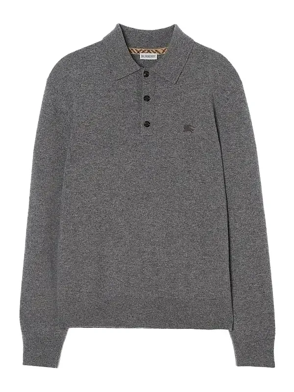 Burberry Men's Carson EKD Cashmere-Blend Polo Shirt