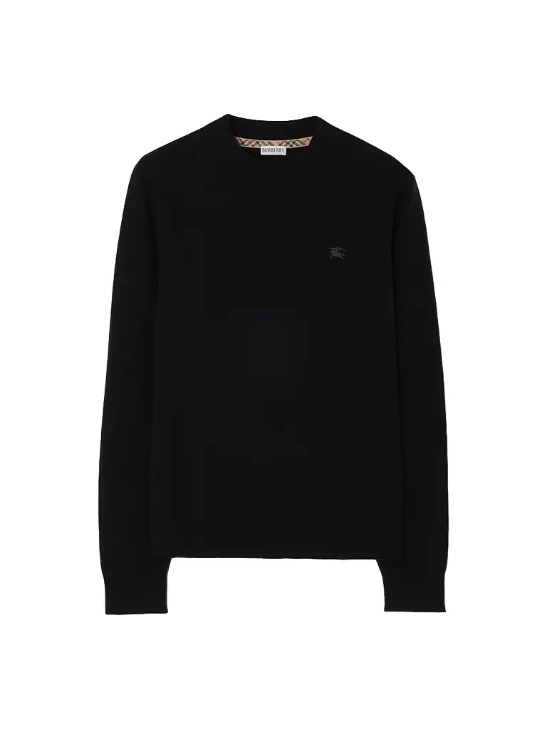 Burberry Men's Clifford Logo Cashmere-Blend Sweater - Black | Image 1 Burberry Men's Clifford Logo Cashmere-Blend Sweater - Black | Image 1