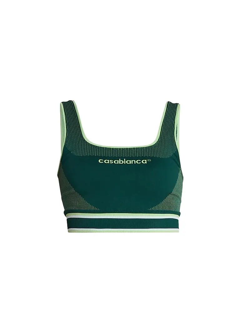 Casablanca Women's Logo Seamless Performance Bralette - Green | Image 1 Casablanca Women's Logo Seamless Performance Bralette - Green | Image 1