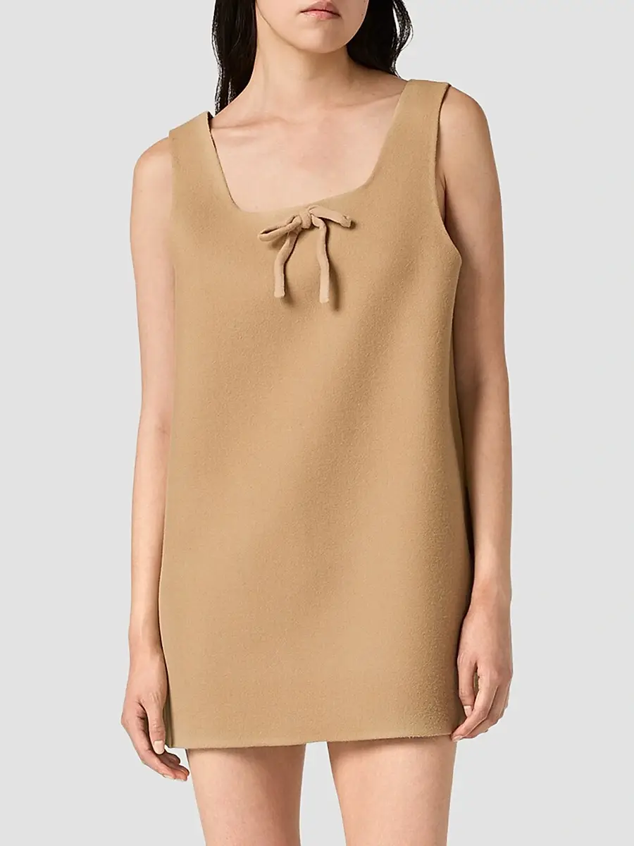 Miu Miu Women's Waxed Double Wool Dress | Thumbnail 2 Miu Miu Women's Waxed Double Wool Dress | Thumbnail 2