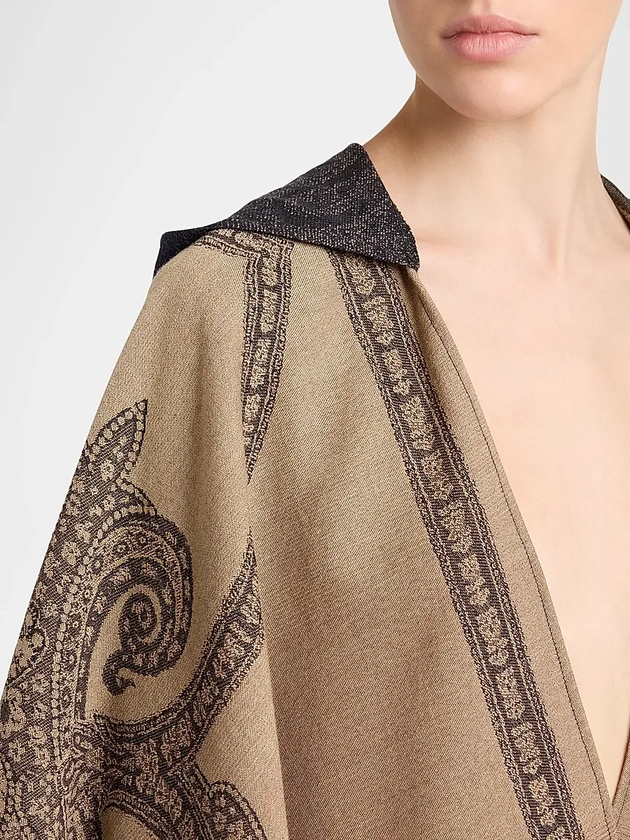 Etro Women's Printed Wool Fringe Cape | Thumbnail 5 Etro Women's Printed Wool Fringe Cape | Thumbnail 5