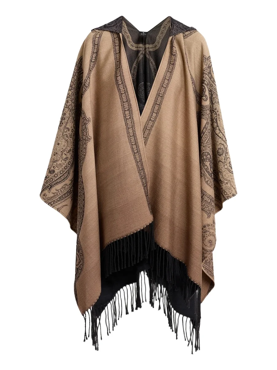 Etro Women's Printed Wool Fringe Cape