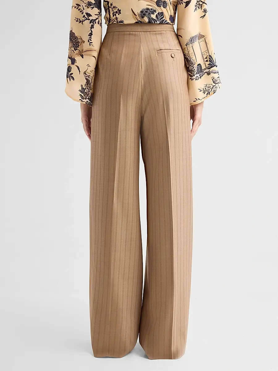 Etro Women's Grid Wool Straight Trousers | Thumbnail 3 Etro Women's Grid Wool Straight Trousers | Thumbnail 3