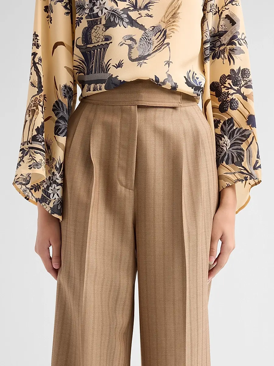 Etro Women's Grid Wool Straight Trousers | Thumbnail 5 Etro Women's Grid Wool Straight Trousers | Thumbnail 5