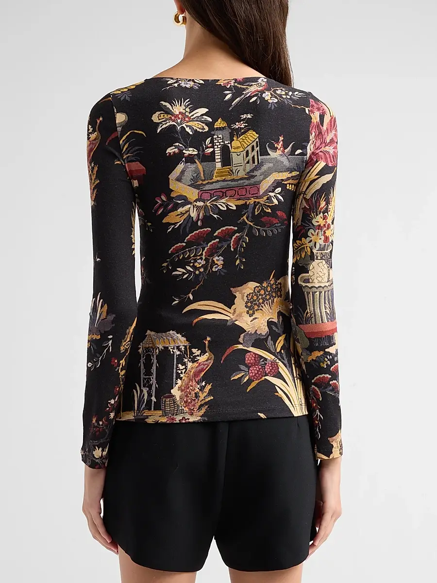 Etro Women's Printed V-Neck Long-Sleeve Top | Thumbnail 3 Etro Women's Printed V-Neck Long-Sleeve Top | Thumbnail 3