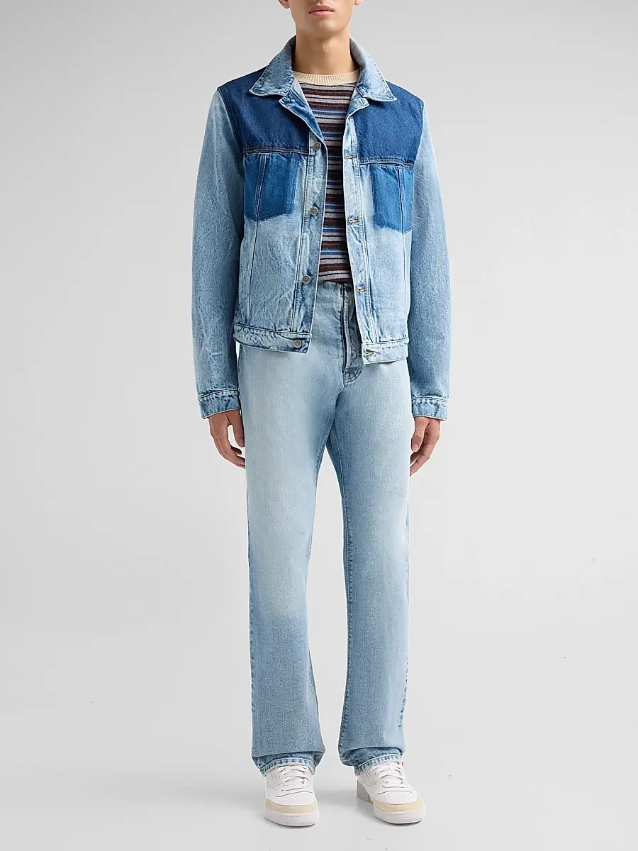 Maison Margiela Men's Contrast Panel Denim Trucker Jacket | Thumbnail 2 Maison Margiela Men's Contrast Panel Denim Trucker Jacket | Thumbnail 2