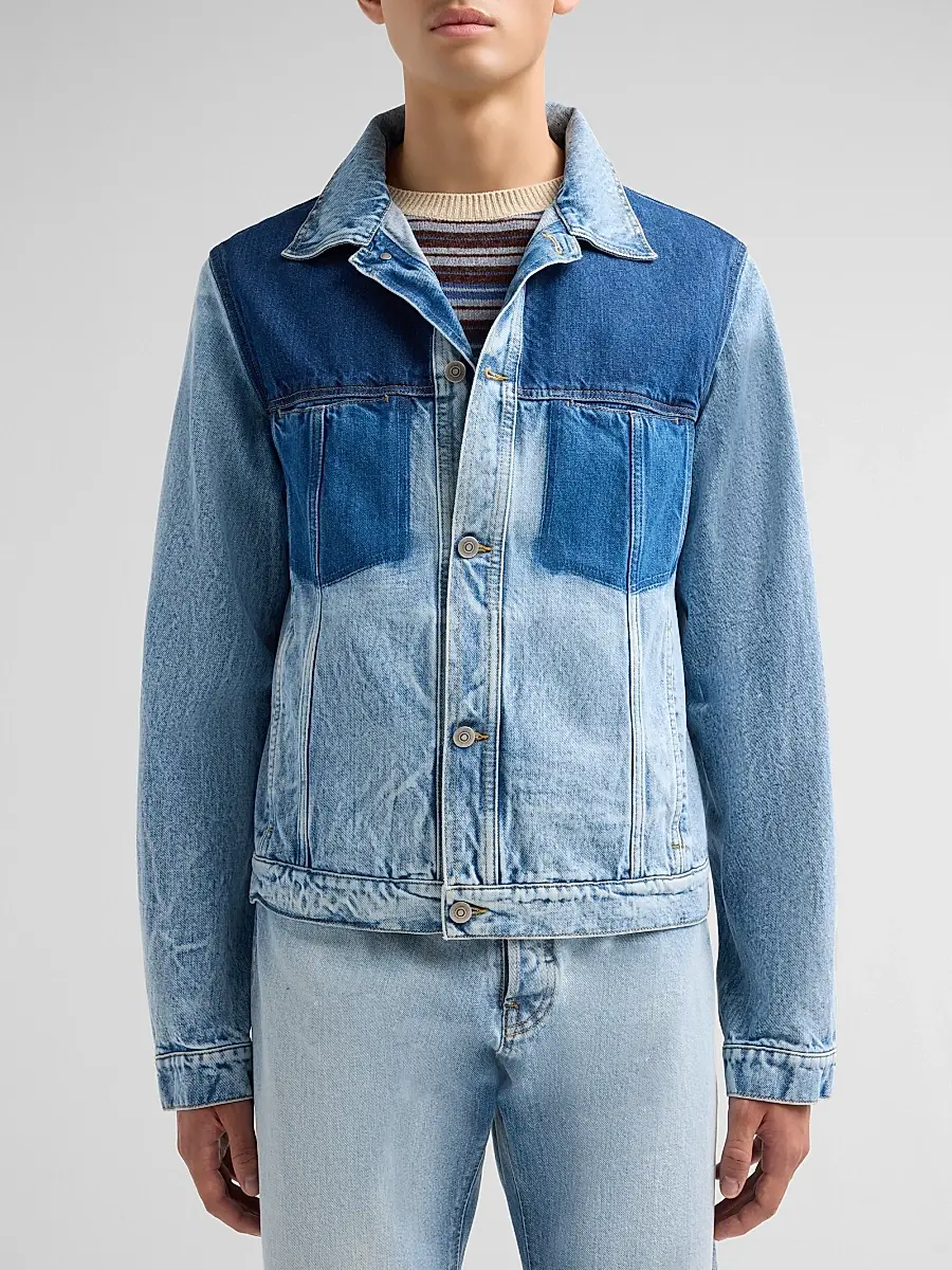 Maison Margiela Men's Contrast Panel Denim Trucker Jacket | Thumbnail 5 Maison Margiela Men's Contrast Panel Denim Trucker Jacket | Thumbnail 5