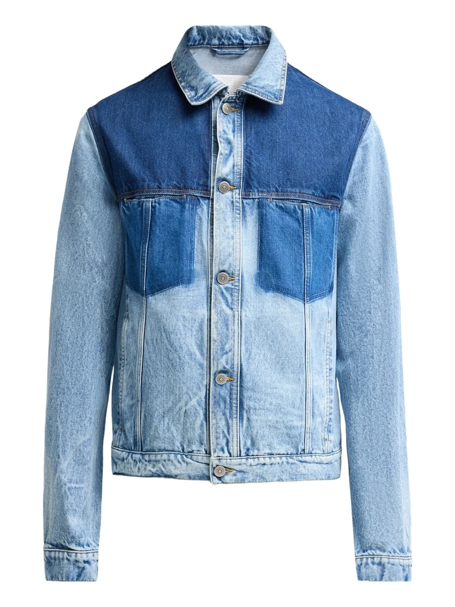 Men's Contrast Panel Denim Trucker Jacket