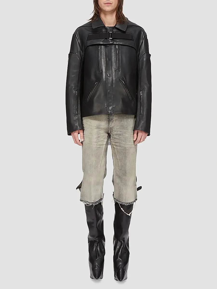 Rick Owens Men's Bolan Cotton Denim Cutoff Shorts | Thumbnail 2