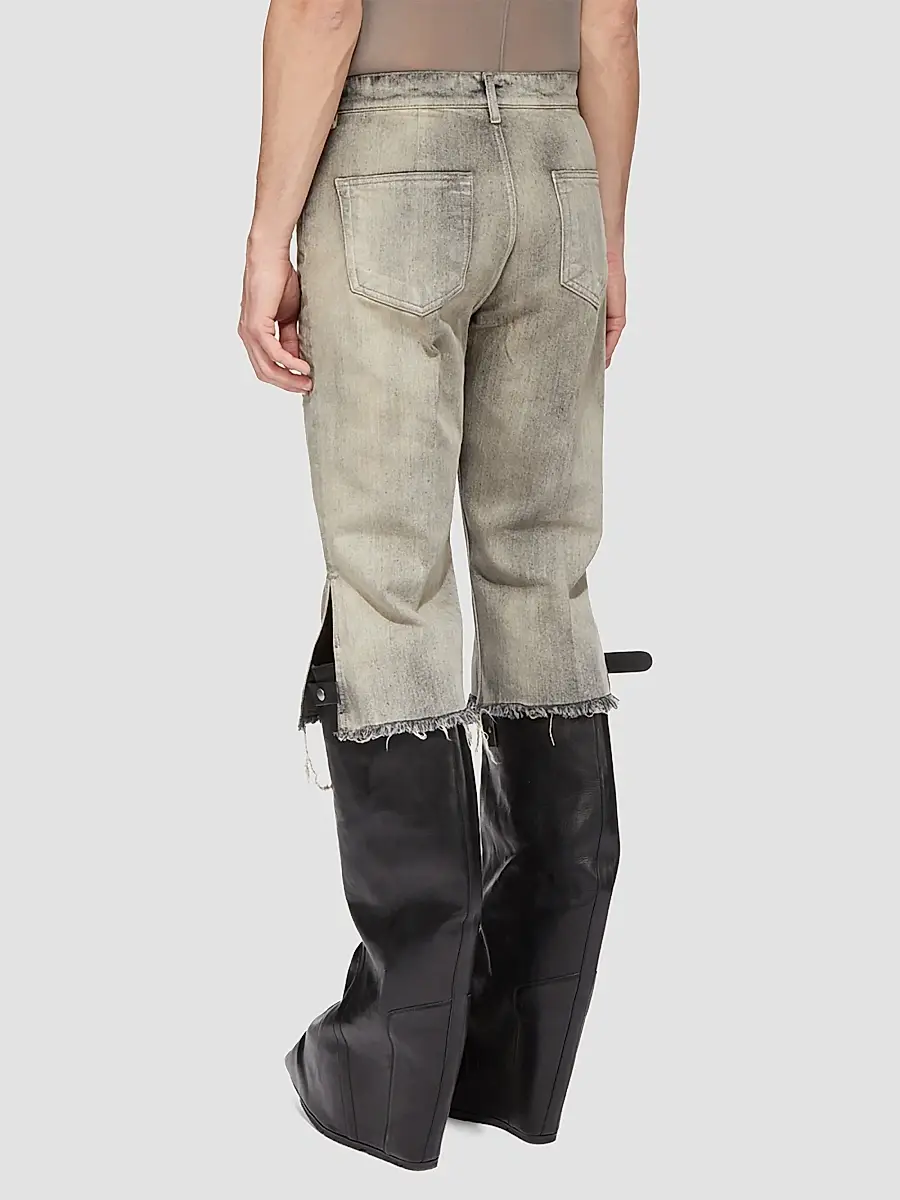 Rick Owens Men's Bolan Cotton Denim Cutoff Shorts | Thumbnail 3
