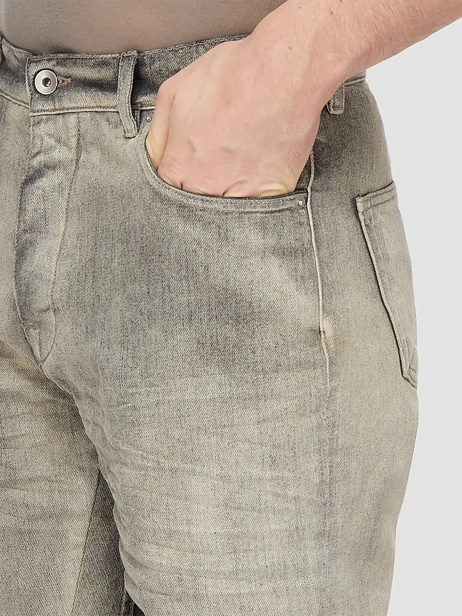 Rick Owens Men's Bolan Cotton Denim Cutoff Shorts | Thumbnail 7