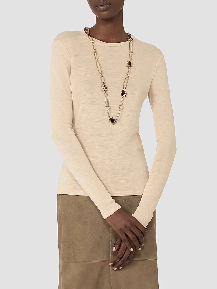 Weekend Max Mara Women's Wool and Silk Gauze Jersey T-Shirt | Thumbnail 5 Weekend Max Mara Women's Wool and Silk Gauze Jersey T-Shirt | Thumbnail 5