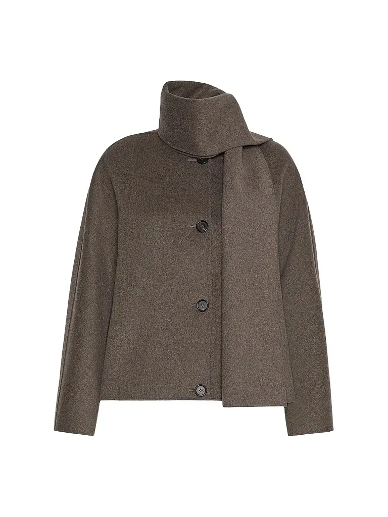 Max Mara Women's Cropped Wool Broadcloth Jacket - Medium Grey | Image 1 Max Mara Women's Cropped Wool Broadcloth Jacket - Medium Grey | Image 1