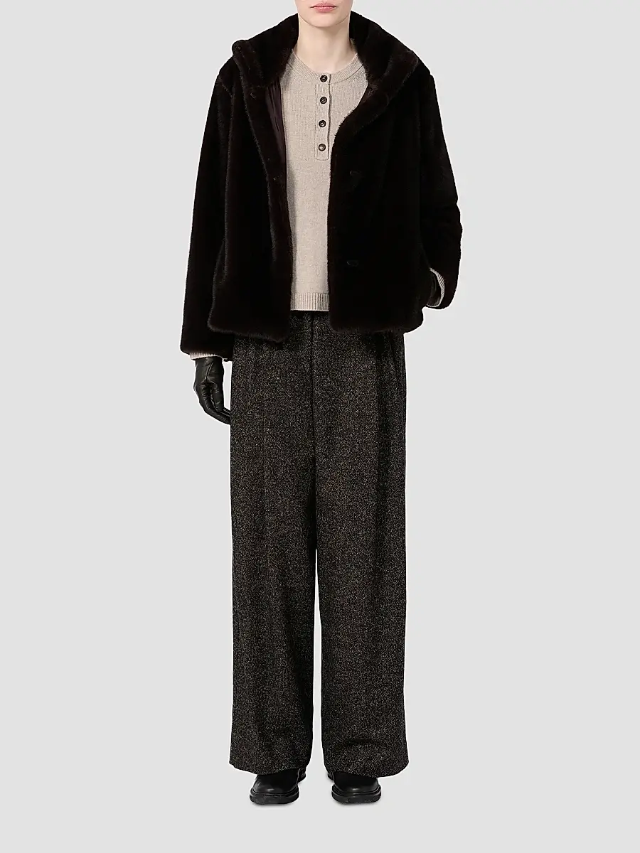 Max Mara Women's Fluffy Textured Cropped Coat | Thumbnail 2 Max Mara Women's Fluffy Textured Cropped Coat | Thumbnail 2