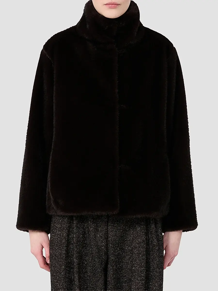 Max Mara Women's Fluffy Textured Cropped Coat | Thumbnail 3 Max Mara Women's Fluffy Textured Cropped Coat | Thumbnail 3