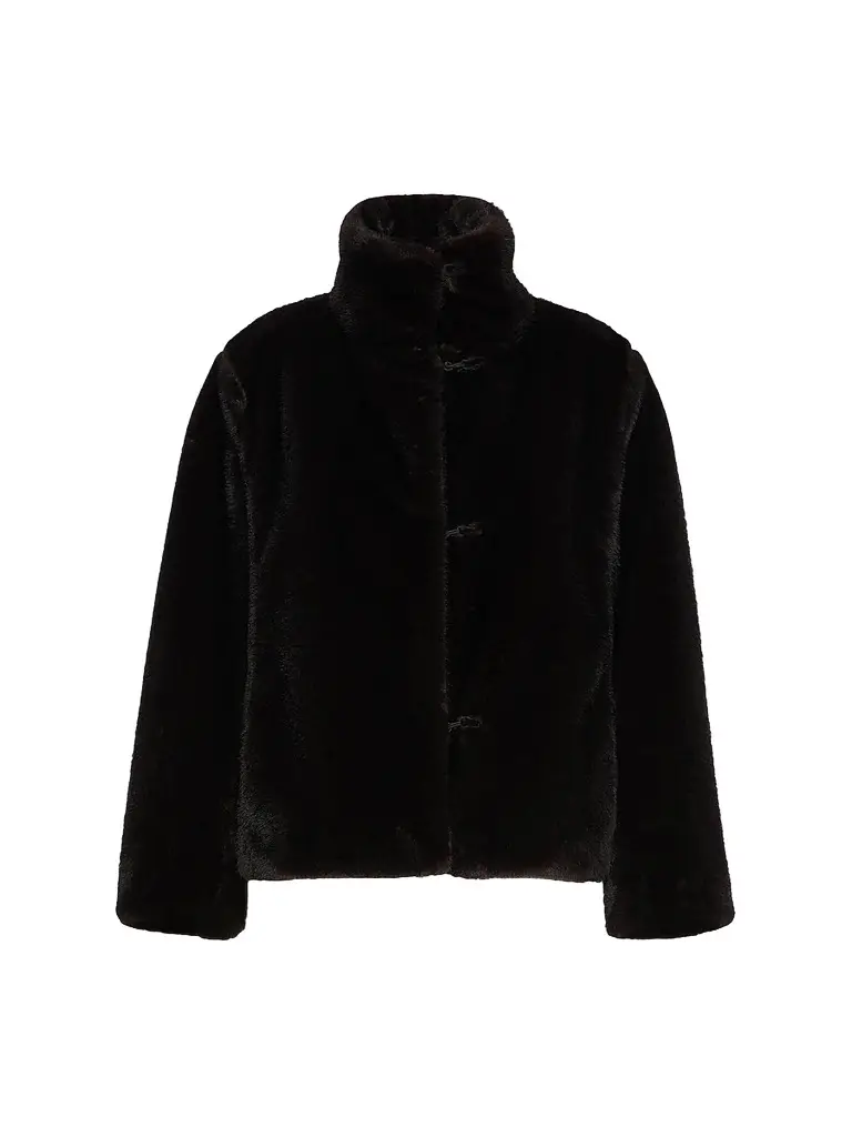 Max Mara Women's Fluffy Textured Short Coat - Dark Brown | Image 1 Max Mara Women's Fluffy Textured Short Coat - Dark Brown | Image 1
