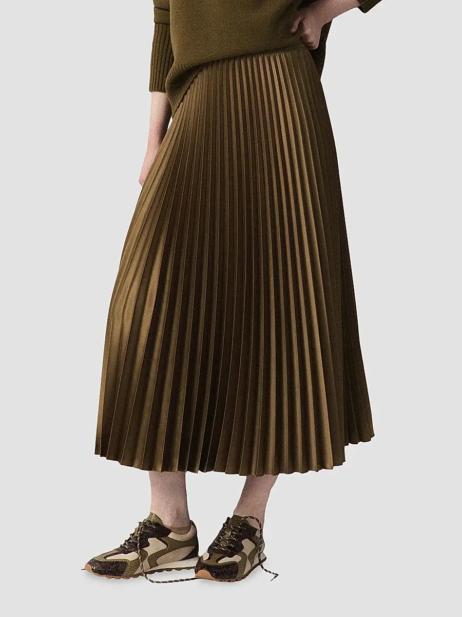 Marella Women's Pleated Satin Skirt | Thumbnail 3 Marella Women's Pleated Satin Skirt | Thumbnail 3
