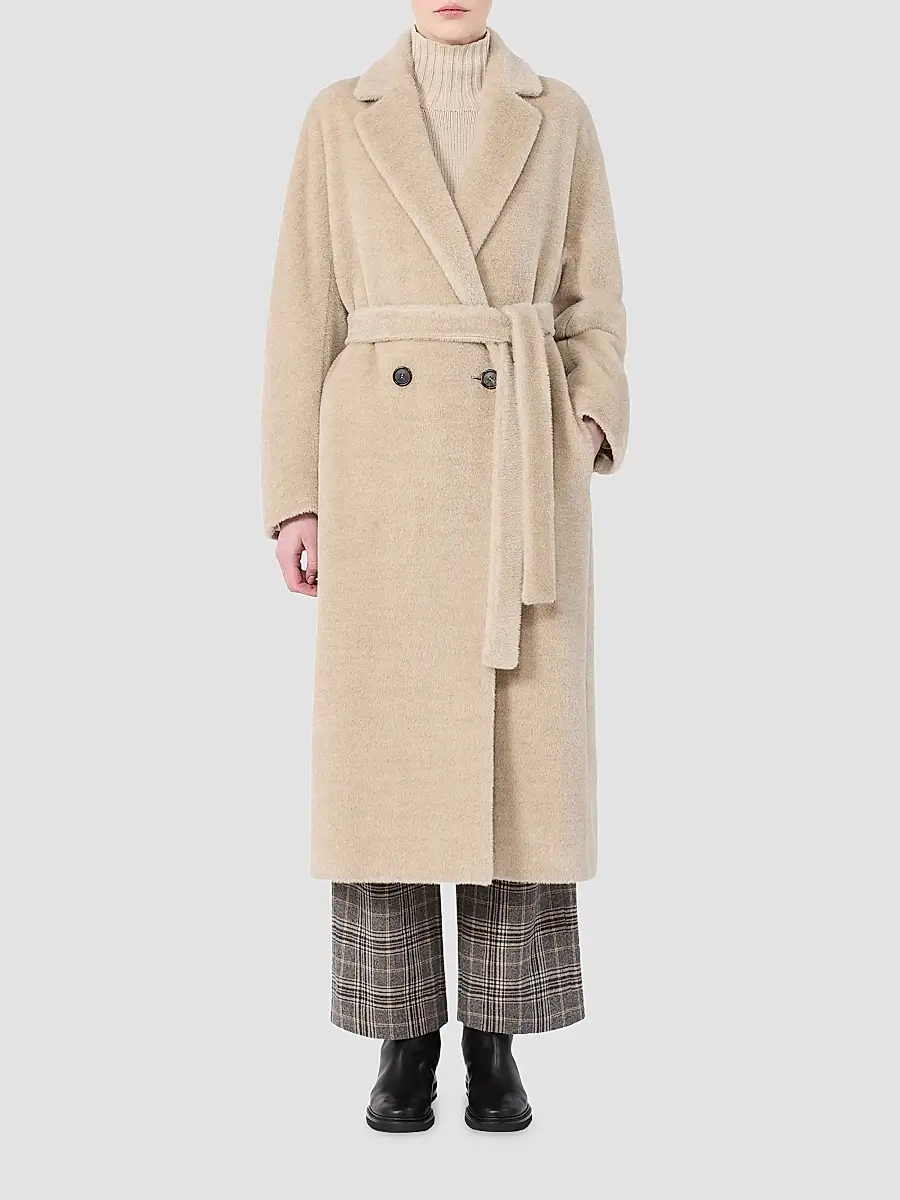 Max Mara Women's Double Breasted Alpaca and Wool Coat - Albino | Thumbnail 2 Max Mara Women's Double Breasted Alpaca and Wool Coat - Albino | Thumbnail 2