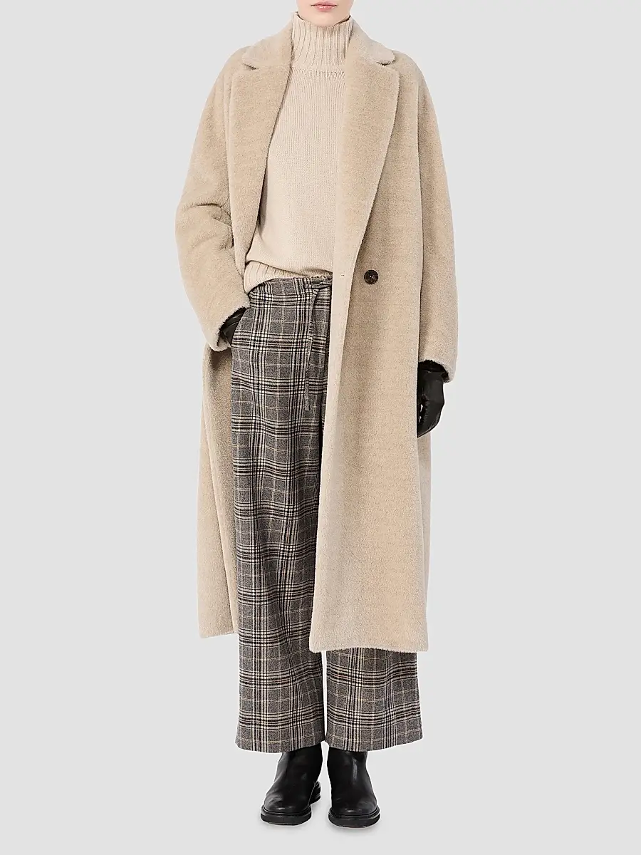 Max Mara Women's Double Breasted Alpaca and Wool Coat - Albino | Thumbnail 3 Max Mara Women's Double Breasted Alpaca and Wool Coat - Albino | Thumbnail 3