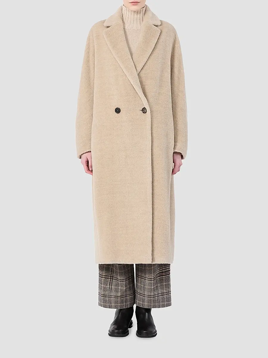 Max Mara Women's Double Breasted Alpaca and Wool Coat - Albino | Thumbnail 5 Max Mara Women's Double Breasted Alpaca and Wool Coat - Albino | Thumbnail 5