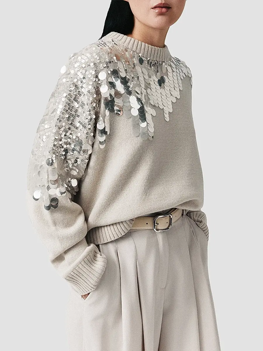 Marella Women's Sequinned Pure Wool Jumper | Thumbnail 3 Marella Women's Sequinned Pure Wool Jumper | Thumbnail 3