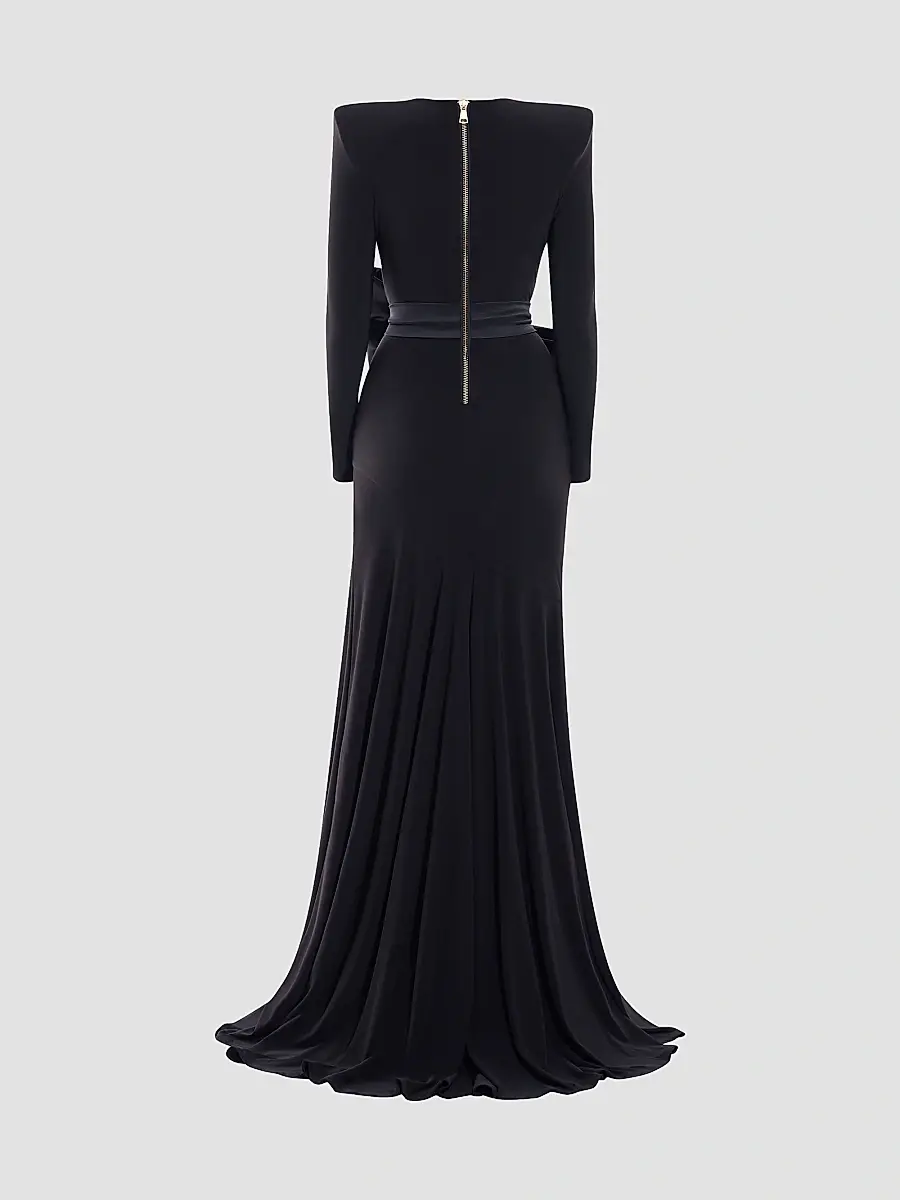Zhivago Women's Portrait Of A Siren Bow Jersey Gown | Thumbnail 5 Zhivago Women's Portrait Of A Siren Bow Jersey Gown | Thumbnail 5