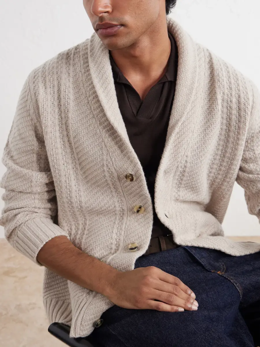 Altea Shawl-Collar Wool and Cashmere-Blend Cardigan - Men | Thumbnail 5