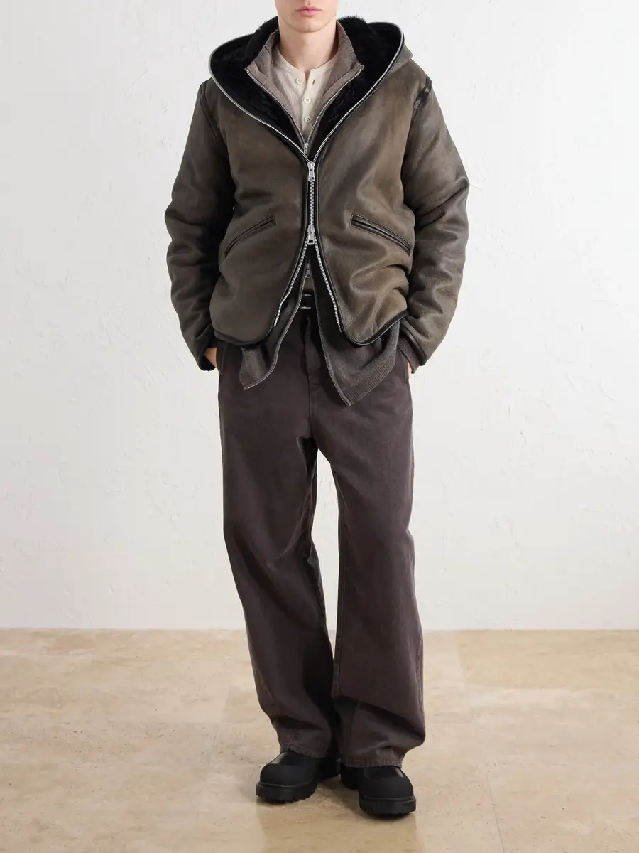 Our Legacy Full Zip Hooded Shearling Jacket - Men | Thumbnail 2 Our Legacy Full Zip Hooded Shearling Jacket - Men | Thumbnail 2