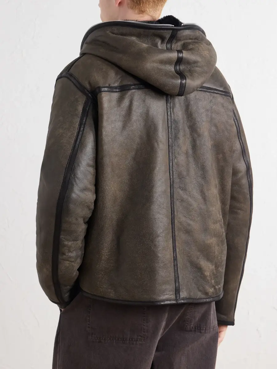 Our Legacy Full Zip Hooded Shearling Jacket - Men | Thumbnail 4 Our Legacy Full Zip Hooded Shearling Jacket - Men | Thumbnail 4