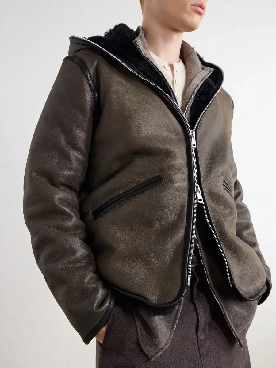 Our Legacy Full Zip Hooded Shearling Jacket - Men | Thumbnail 5 Our Legacy Full Zip Hooded Shearling Jacket - Men | Thumbnail 5