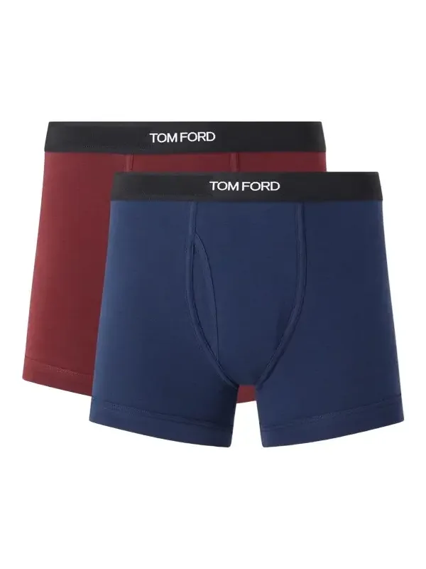 Tom Ford Two Pack Logo-Jacquard Waistband Cotton-Stretch Jersey Boxer Briefs - Men