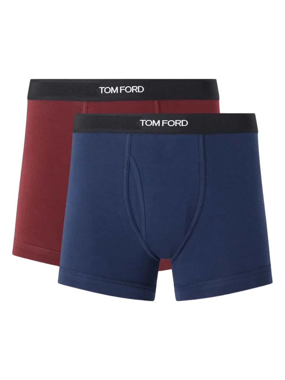 Tom Ford Two Pack Logo-Jacquard Waistband Cotton-Stretch Jersey Boxer Briefs - Men