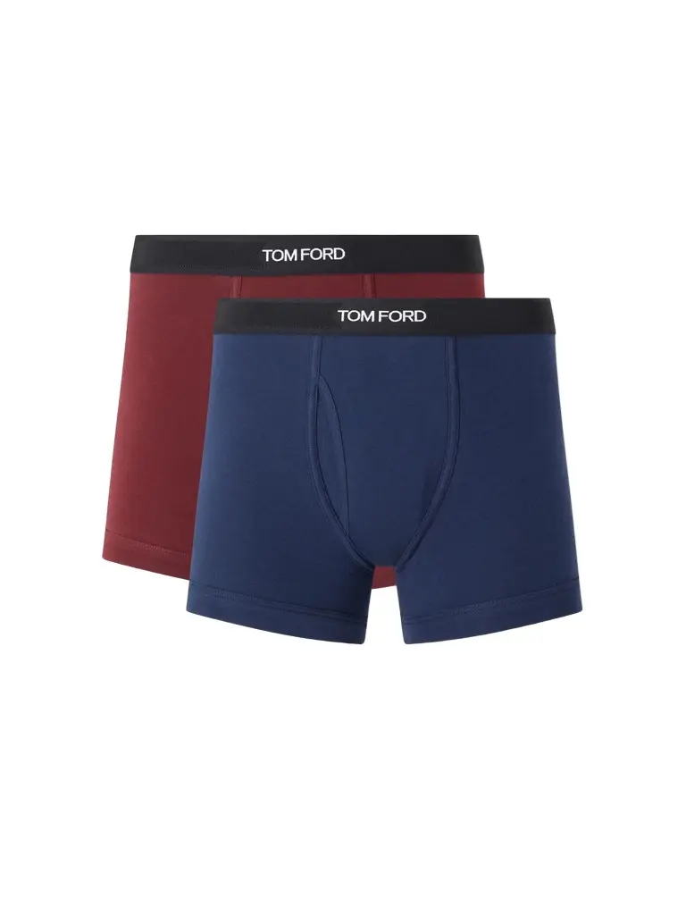 Tom Ford Two Pack Logo-Jacquard Waistband Cotton-Stretch Jersey Boxer Briefs - Men