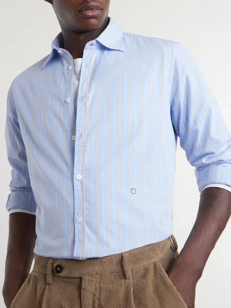 Massimo Alba Genova Striped Cotton-Poplin Shirt - Men | Thumbnail 5