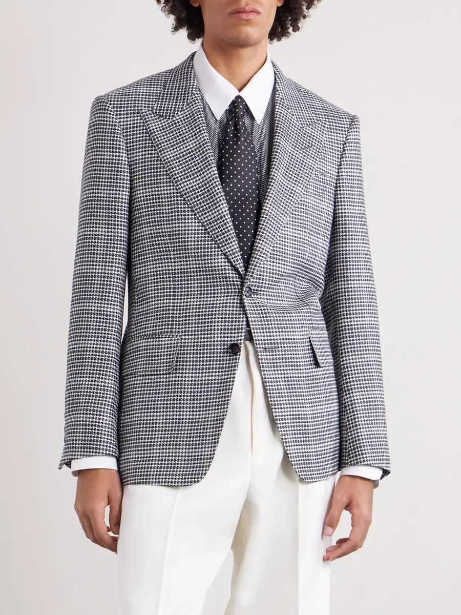 Tom Ford Houndstooth Wool-Blend Blazer - Men | Thumbnail 3 Tom Ford Houndstooth Wool-Blend Blazer - Men | Thumbnail 3