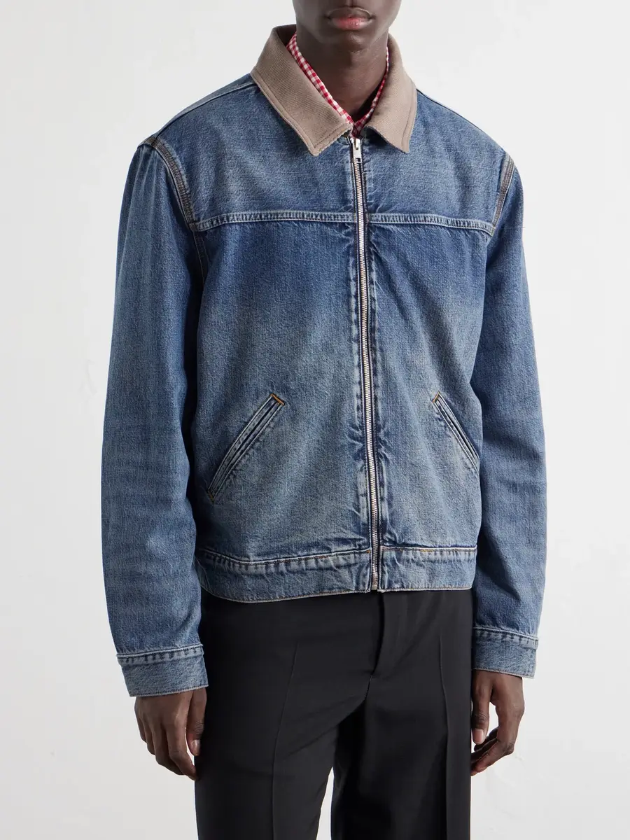 Frame Corduroy Trimmed Cotton and Lyocell-blend Denim Jacket - Men | Thumbnail 3