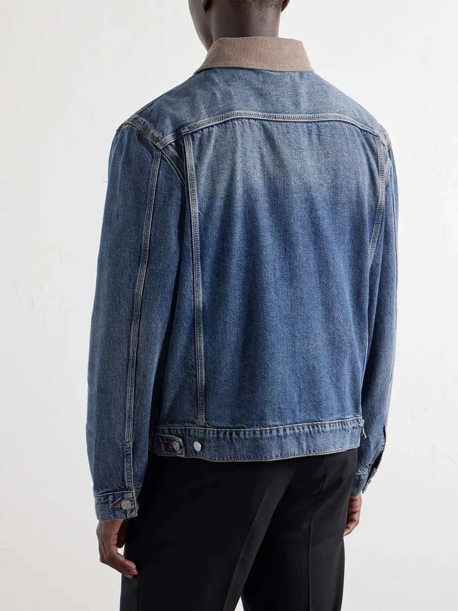 Frame Corduroy Trimmed Cotton and Lyocell-blend Denim Jacket - Men | Thumbnail 4