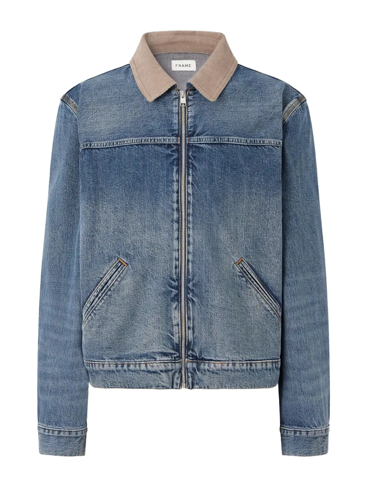 Corduroy Trimmed Cotton and Lyocell-blend Denim Jacket - Men Corduroy Trimmed Cotton and Lyocell-blend Denim Jacket - Men