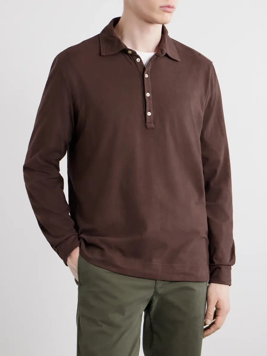 Massimo Alba Raya Cotton-Jersey Polo Shirt - Men | Thumbnail 3