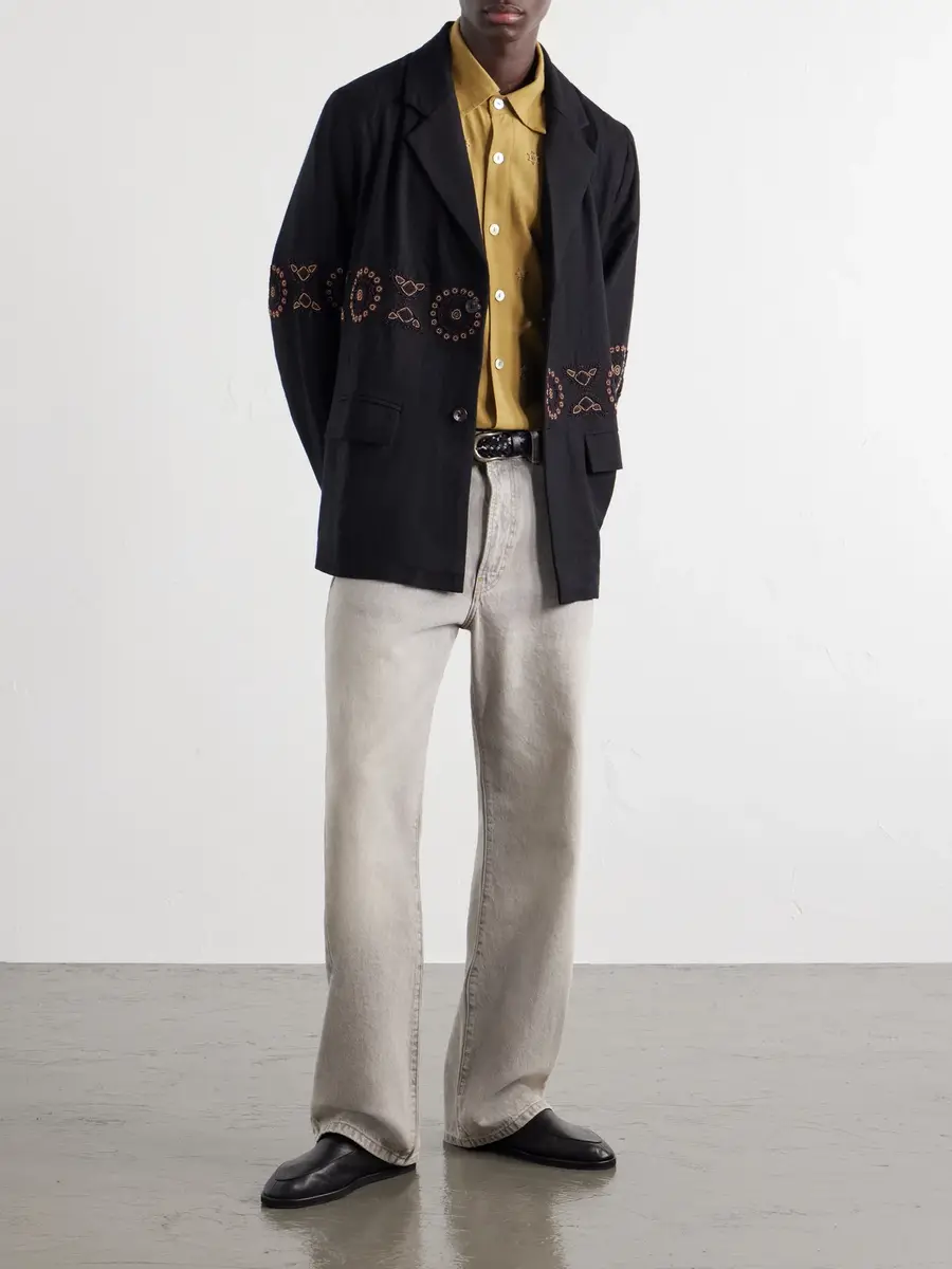 Kartik Research Embroidered Wool Blazer - Men | Thumbnail 2