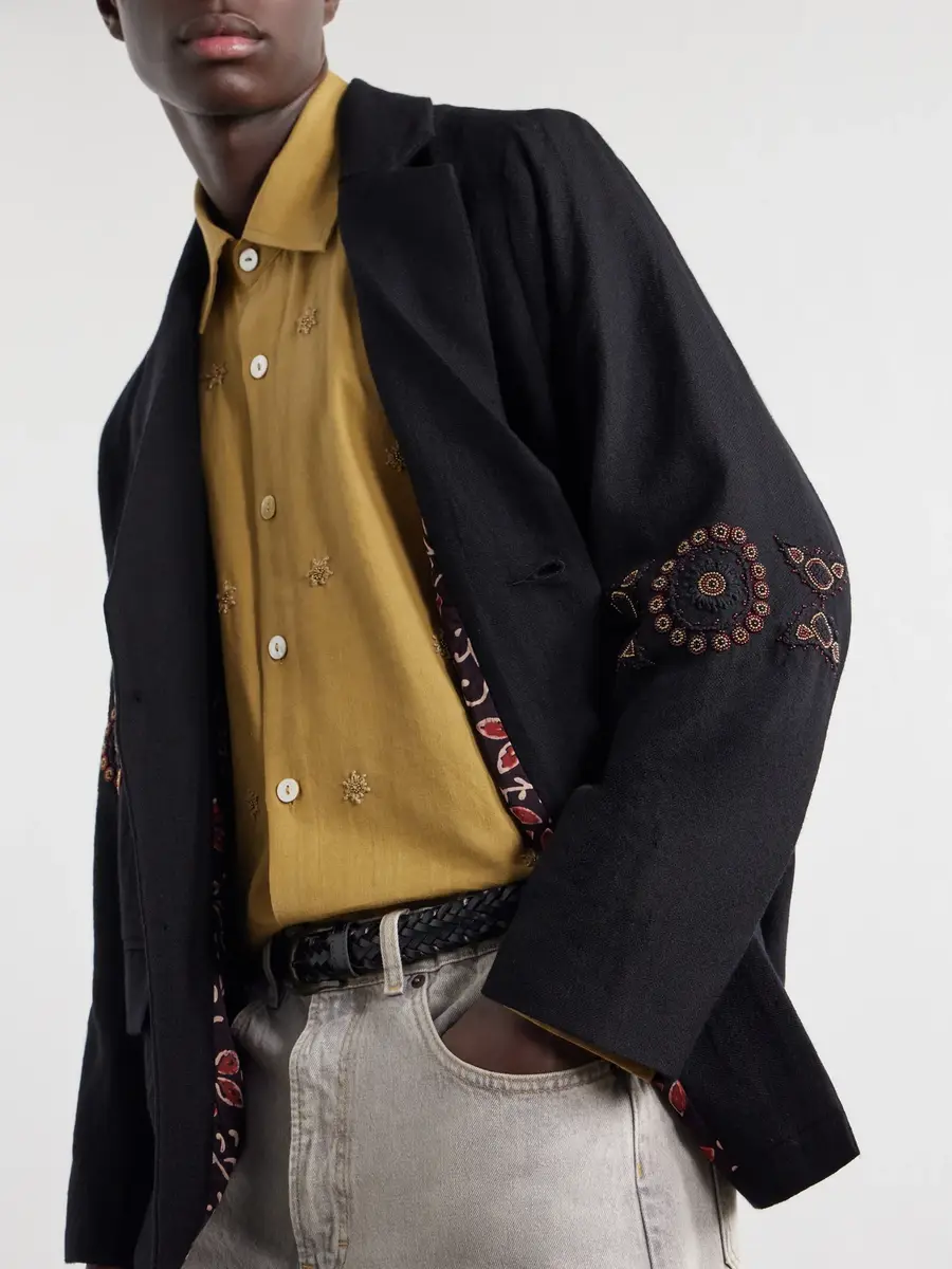 Kartik Research Embroidered Wool Blazer - Men | Thumbnail 5