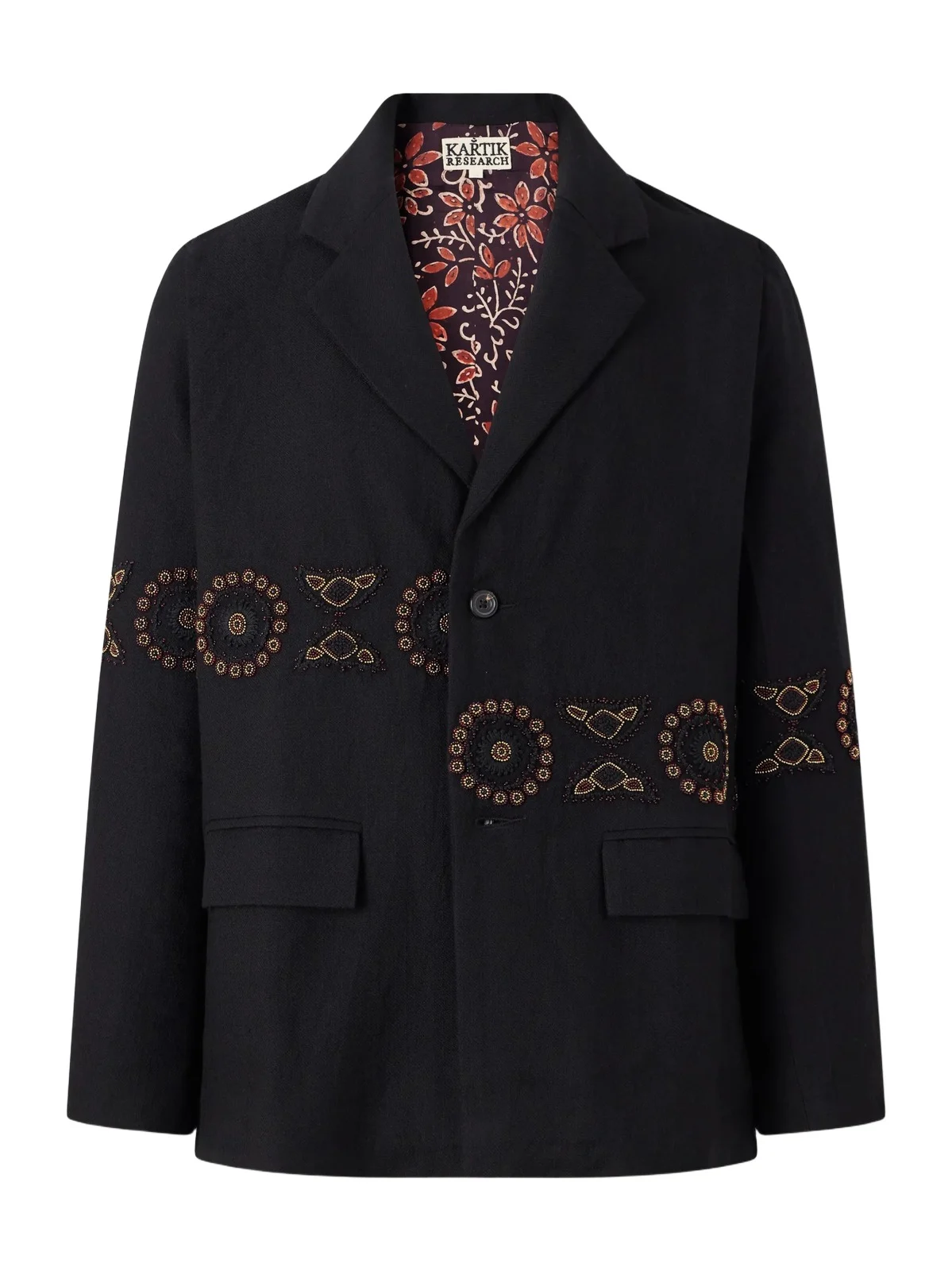 Embroidered Wool Blazer - Men Embroidered Wool Blazer - Men