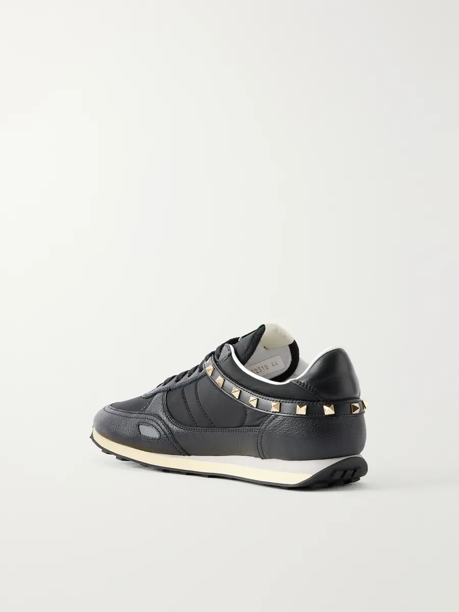 Valentino Garavani Stud Up Embellished Leather-Trimmed Sneakers - Men | Thumbnail 4 Valentino Garavani Stud Up Embellished Leather-Trimmed Sneakers - Men | Thumbnail 4
