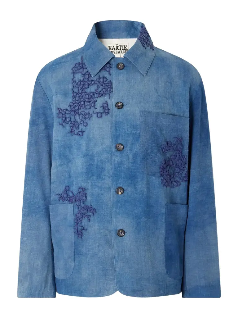 Kartik Research Embroidered Cotton Chore Jacket - Men | Image 1 Kartik Research Embroidered Cotton Chore Jacket - Men | Image 1