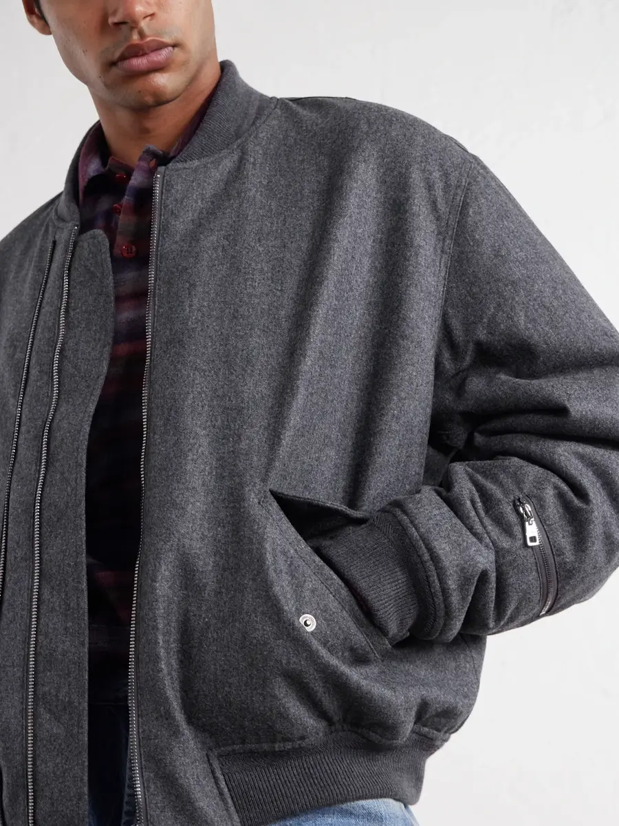 Dolce & Gabbana Wool-Flannel Bomber Jacket - Men | Thumbnail 5 Dolce & Gabbana Wool-Flannel Bomber Jacket - Men | Thumbnail 5