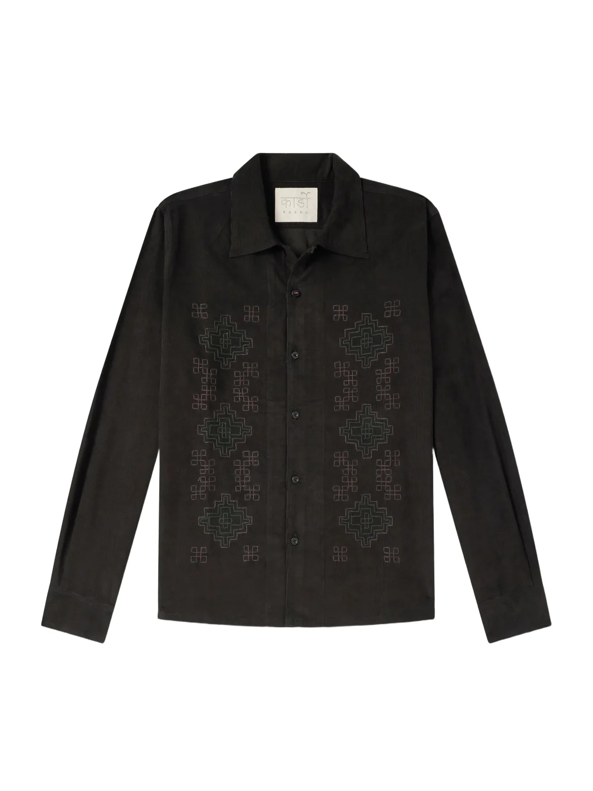 Chintan Embroidered Cotton-Corduroy Shirt - Men Chintan Embroidered Cotton-Corduroy Shirt - Men