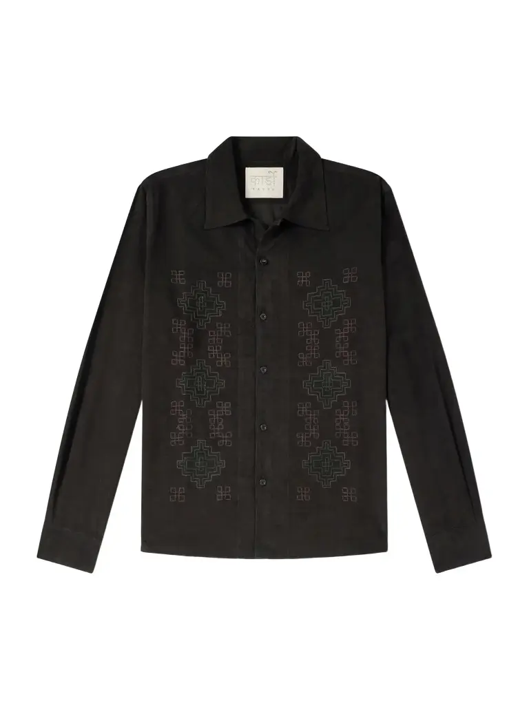 Kardo Chintan Embroidered Cotton-Corduroy Shirt - Men | Image 1 Kardo Chintan Embroidered Cotton-Corduroy Shirt - Men | Image 1